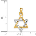 Carica l'immagine nel visualizzatore di Gallery, 14k Yellow White Gold Two Tone Star of David Pendant Charm