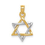 Carica l'immagine nel visualizzatore di Gallery, 14k Yellow White Gold Two Tone Star of David Pendant Charm