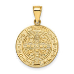 Ladda upp bild till gallerivisning, 14K Yellow Gold Saint Benedict San Benito Round Medallion Pendant Charm