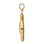 Lade das Bild in den Galerie-Viewer, 14k Yellow Gold Rock On Good Luck Hand 3D Pendant Charm