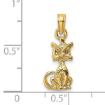 Lade das Bild in den Galerie-Viewer, 14k Yellow Gold Sitting Cat 3D Pendant Charm