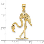 Załaduj obraz do przeglądarki galerii, 14k Yellow Gold Flamingo 3D Pendant Charm