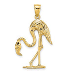 Załaduj obraz do przeglądarki galerii, 14k Yellow Gold Flamingo 3D Pendant Charm