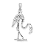 Carica l'immagine nel visualizzatore di Gallery, 14k White Gold Flamingo 3D Pendant Charm