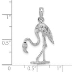 Carica l'immagine nel visualizzatore di Gallery, 14k White Gold Flamingo 3D Pendant Charm
