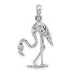 Carica l'immagine nel visualizzatore di Gallery, 14k White Gold Flamingo 3D Pendant Charm