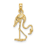 Load image into Gallery viewer, 14k Yellow Gold Flamingo 3D Pendant Charm