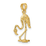 Load image into Gallery viewer, 14k Yellow Gold Flamingo 3D Pendant Charm