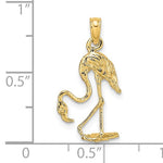 Load image into Gallery viewer, 14k Yellow Gold Flamingo 3D Pendant Charm