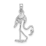 Load image into Gallery viewer, 14k White Gold Flamingo 3D Pendant Charm