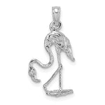 Load image into Gallery viewer, 14k White Gold Flamingo 3D Pendant Charm