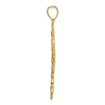 Ladda upp bild till gallerivisning, 14k Yellow Gold Enamel Blue Filigree Cross Reversible Pendant Charm