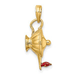Załaduj obraz do przeglądarki galerii, 14K Yellow Gold with Enamel Genie Lamp 3D Pendant Charm