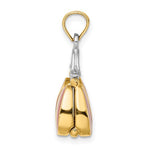 Lade das Bild in den Galerie-Viewer, 14K Yellow Gold Enamel Red White Handbag Purse 3D Pendant Charm