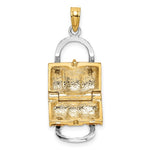 Load image into Gallery viewer, 14K Yellow Gold Enamel Pink Handbag Purse 3D Pendant Charm