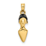 Load image into Gallery viewer, 14K Yellow Gold Enamel Black High Heel Stiletto Shoe 3D Pendant Charm