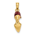 Load image into Gallery viewer, 14K Yellow Gold Enamel High Heel Stiletto Shoe 3D Pendant Charm