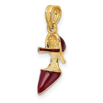 Load image into Gallery viewer, 14K Yellow Gold Enamel High Heel Stiletto Shoe 3D Pendant Charm