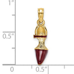 Load image into Gallery viewer, 14K Yellow Gold Enamel High Heel Stiletto Shoe 3D Pendant Charm