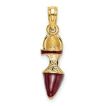 Load image into Gallery viewer, 14K Yellow Gold Enamel High Heel Stiletto Shoe 3D Pendant Charm
