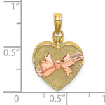 Ladda upp bild till gallerivisning, 14K Yellow Rose Gold Enamel Heart Candy Chocolate Box I Love You 3D Pendant Charm