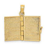 將圖片載入圖庫檢視器 14k yellow gold enamel an irish prayer book with cross clover pendant charm
