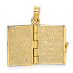將圖片載入圖庫檢視器 14k yellow gold enamel an irish prayer book with cross clover pendant charm
