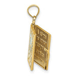 將圖片載入圖庫檢視器 14k yellow gold enamel butterfly flowers cross ecclesiastes 3:1 prayer book 3d pendant charm