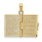 將圖片載入圖庫檢視器 14k yellow gold enamel butterfly flowers cross ecclesiastes 3:1 prayer book 3d pendant charm