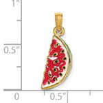 Kép betöltése a galériamegjelenítőbe: 14k Yellow Gold Enamel Watermelon 3D Pendant Charm