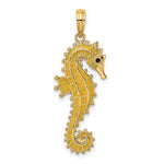 Load image into Gallery viewer, 14k Yellow Gold Yellow Enamel Seahorse 3D Pendant Charm