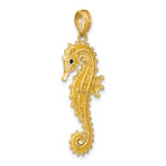 Load image into Gallery viewer, 14k Yellow Gold Yellow Enamel Seahorse 3D Pendant Charm