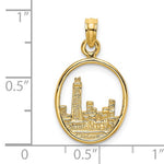 Kép betöltése a galériamegjelenítőbe: 14k Yellow Gold Chicago IL Illinois Skyline Pendant Charm