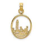 Kép betöltése a galériamegjelenítőbe: 14k Yellow Gold Chicago IL Illinois Skyline Pendant Charm