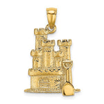 Carica l'immagine nel visualizzatore di Gallery, 14K Yellow Gold Sandcastle Beach Shovel 3D Pendant Charm