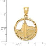 Load image into Gallery viewer, 14k Yellow Gold Washington DC Skyline Circle Round Pendant Charm
