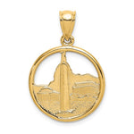 Load image into Gallery viewer, 14k Yellow Gold Washington DC Skyline Circle Round Pendant Charm