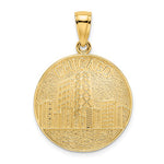 Load image into Gallery viewer, 14k Yellow Gold Chicago Illinois Skyline Round Disc Medallion Pendant Charm