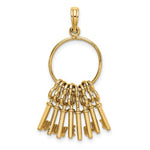 Load image into Gallery viewer, 14k Yellow Gold I Love You Keys Chain 3D Moveable Pendant Charm