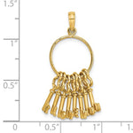 Load image into Gallery viewer, 14k Yellow Gold I Love You Keys Chain 3D Moveable Pendant Charm