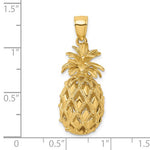 Charger l'image dans la galerie, 14k Yellow Gold Pineapple 3D Pendant Charm