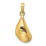 이미지를 갤러리 뷰어에 로드 , 14k Yellow Gold Mussel Shell 3D Pendant Charm