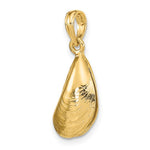 이미지를 갤러리 뷰어에 로드 , 14k Yellow Gold Mussel Shell 3D Pendant Charm