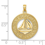 將圖片載入圖庫檢視器 14k Yellow Gold Newport RI Rhode Island Sailboat Pendant Charm
