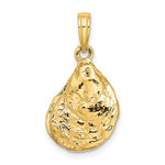 Ladda upp bild till gallerivisning, 14k Yellow Gold Oyster Shell Seashell 3D Pendant Charm