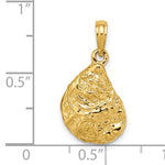 Ladda upp bild till gallerivisning, 14k Yellow Gold Oyster Shell Seashell 3D Pendant Charm