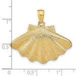 Load image into Gallery viewer, 14k Yellow Gold Seashell Scallop Shell Clamshell Pendant Charm