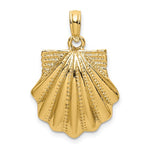 Load image into Gallery viewer, 14k Yellow Gold Seashell Scallop Shell Clamshell Pendant Charm