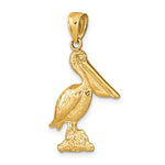 Kép betöltése a galériamegjelenítőbe: 14k Yellow Gold Pelican Bird 3D Pendant Charm