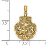 Load image into Gallery viewer, 14k Yellow Gold Seashell Scallop Shell Clamshell Starfish Coral Pendant Charm
